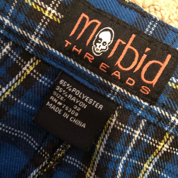💕SOLD💕Vintage Morbid Threads plaid bondage pants - Picture 5 of 6